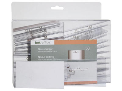 Navneskilt 50x90mm m/nål 724300