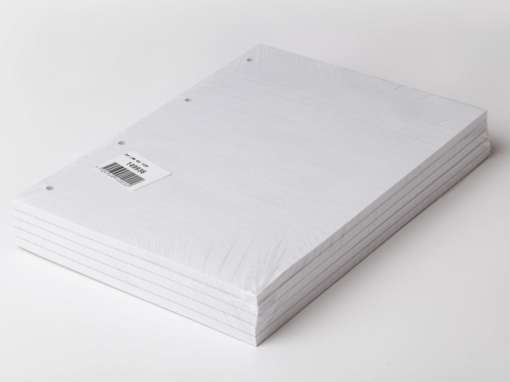 Blok A4 linjeret toplimet 4 huller