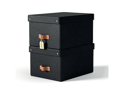 Opbevaringskasse Leitz Puro medium sort 2 stk