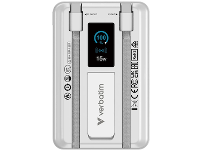 Verbatim powerbank Charge'n'Go 2C 10000 mAh sølv