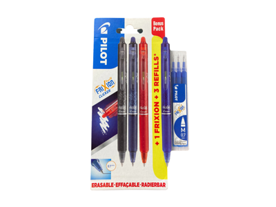 Kuglepen Pilot FriXion Clicker 0,7 mm bonuspakke