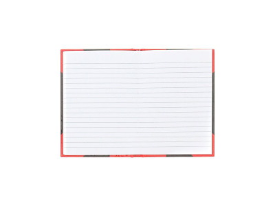 Kina notes A6 linjeret sort/rød Bantex