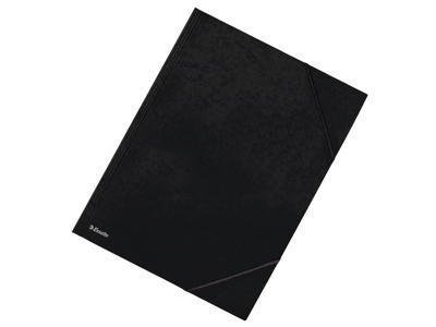 Elastikmappe A3 karton sort m/3 klapper