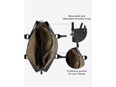 Computertaske Dbramante Nordborg 15" sort læder