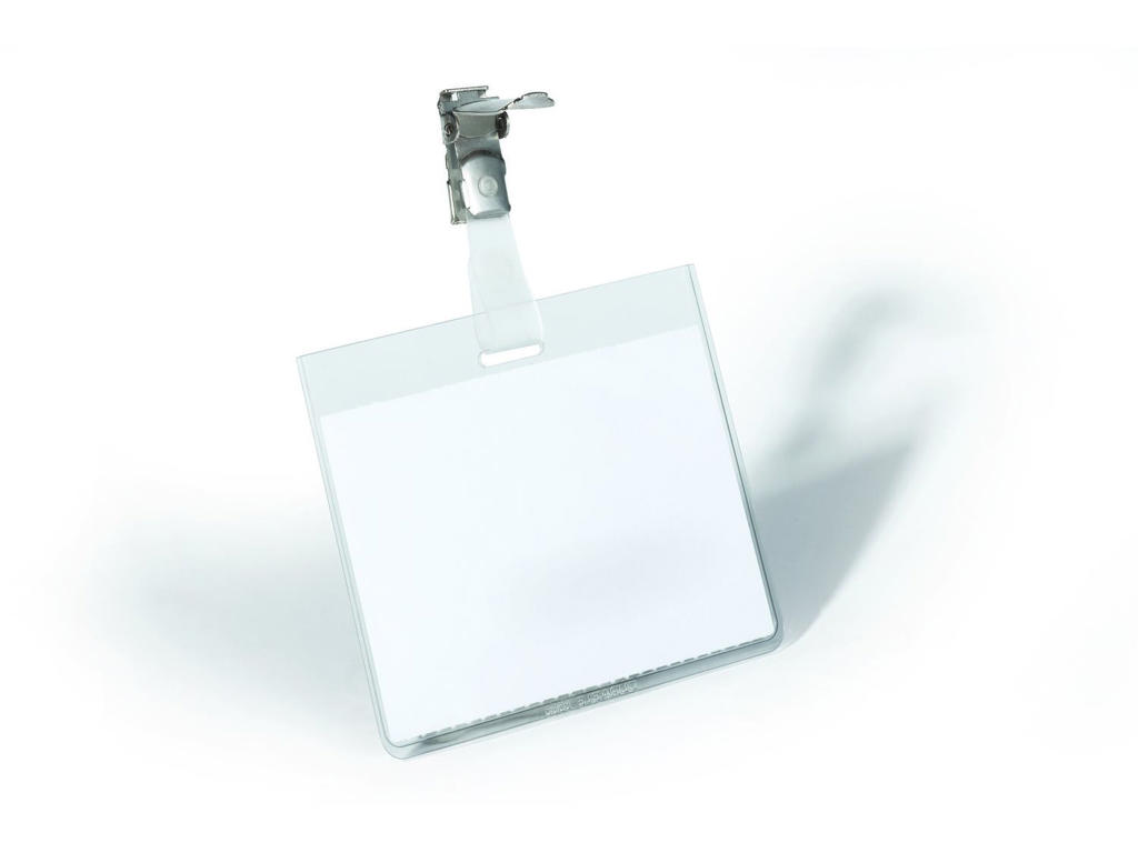 Navneskilt 60x90mm blød liggende m/clip 25 stk