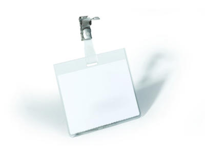 Navneskilt 60x90mm blød liggende m/clip 25 stk