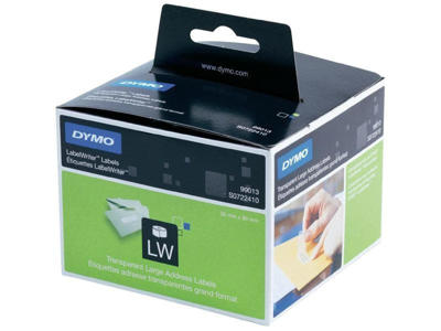 Dymo etiketter 36x89mm 260 stk. klar plast S0722410