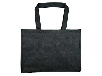 Bærepose | non-woven 100% genbrug | 350/170x245 mm | 17 L | sort | 200 stk