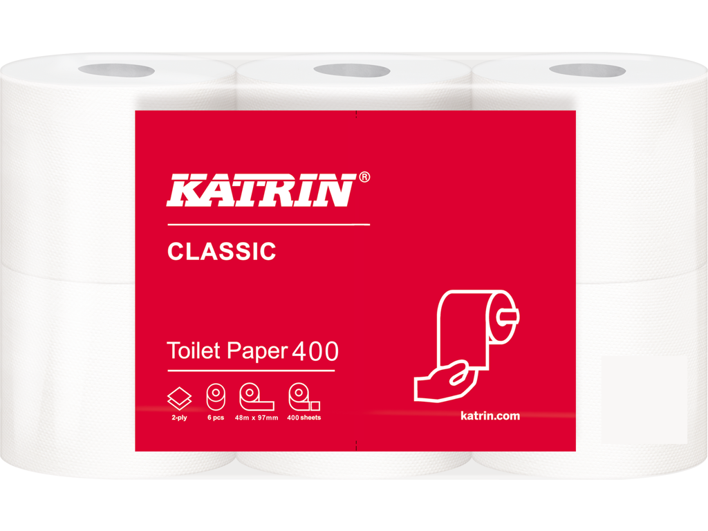 Toiletpapir Katrin Classic 104834 2-lags 48m hvid 42 rl