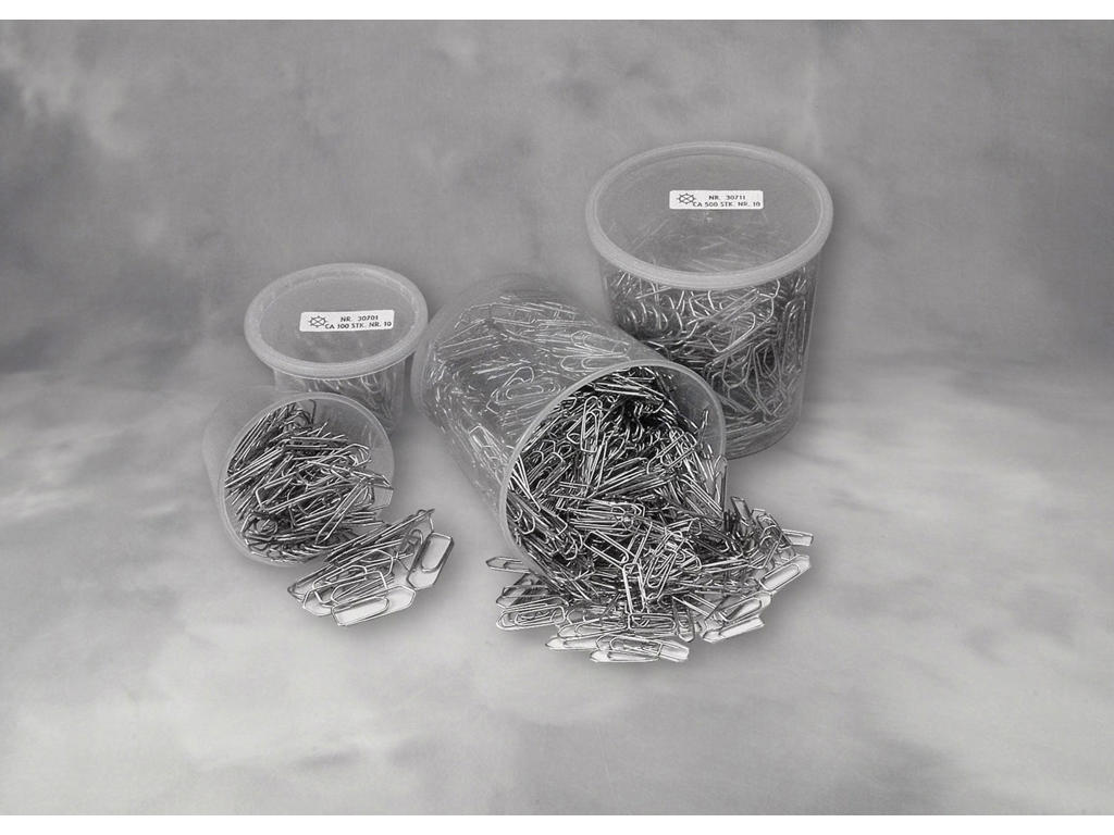 Clips Esselte 33 mm i plastdåse 500 stk