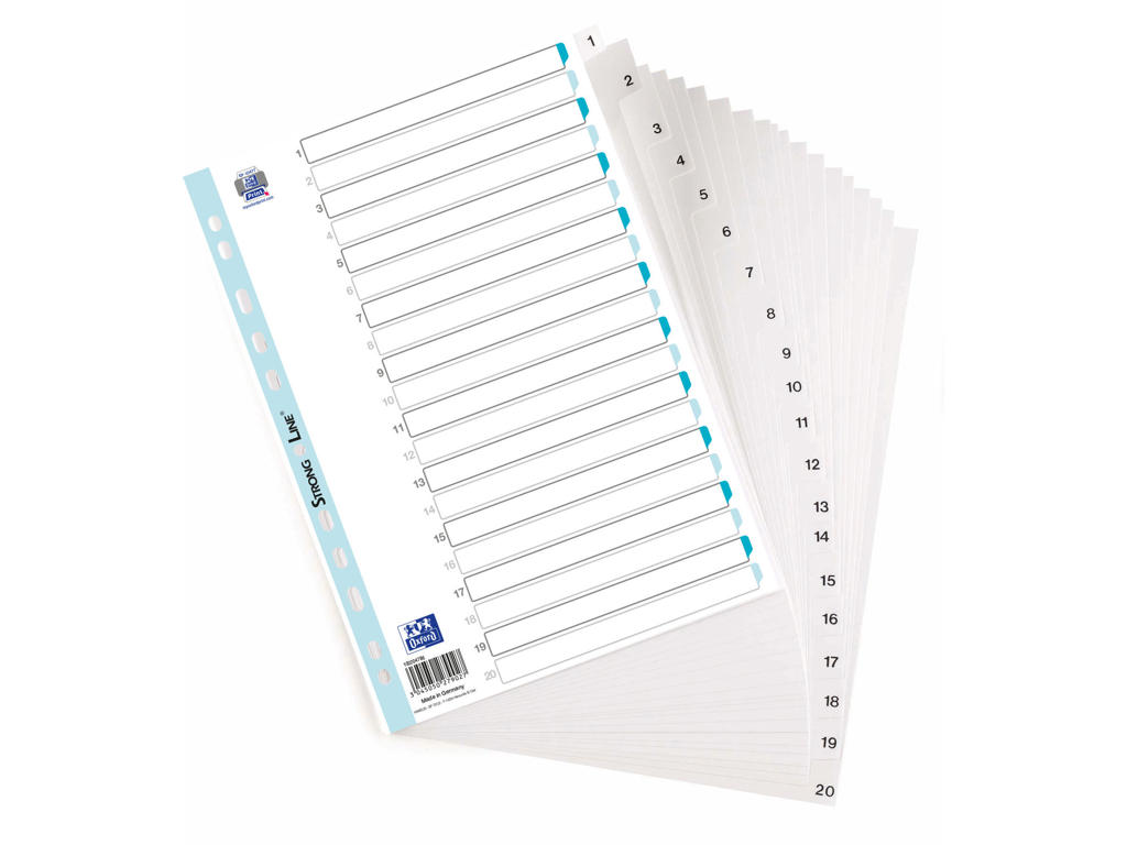 Talregister A4 Strongline 1-20 hvid