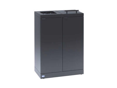 Affaldsbeholder Bica 2x65L 1xåben+1xlåg antracit