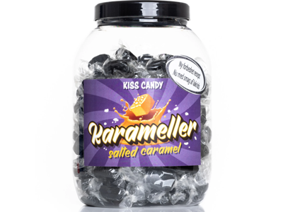 Karameller, saltede med lakridssmag, 1200 gr.