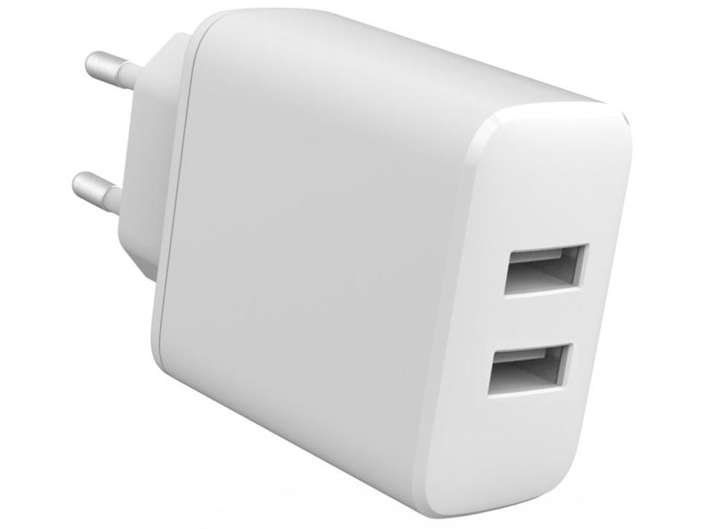 Home Charger 2 usb 4,8A 24W eSTUFF hvid