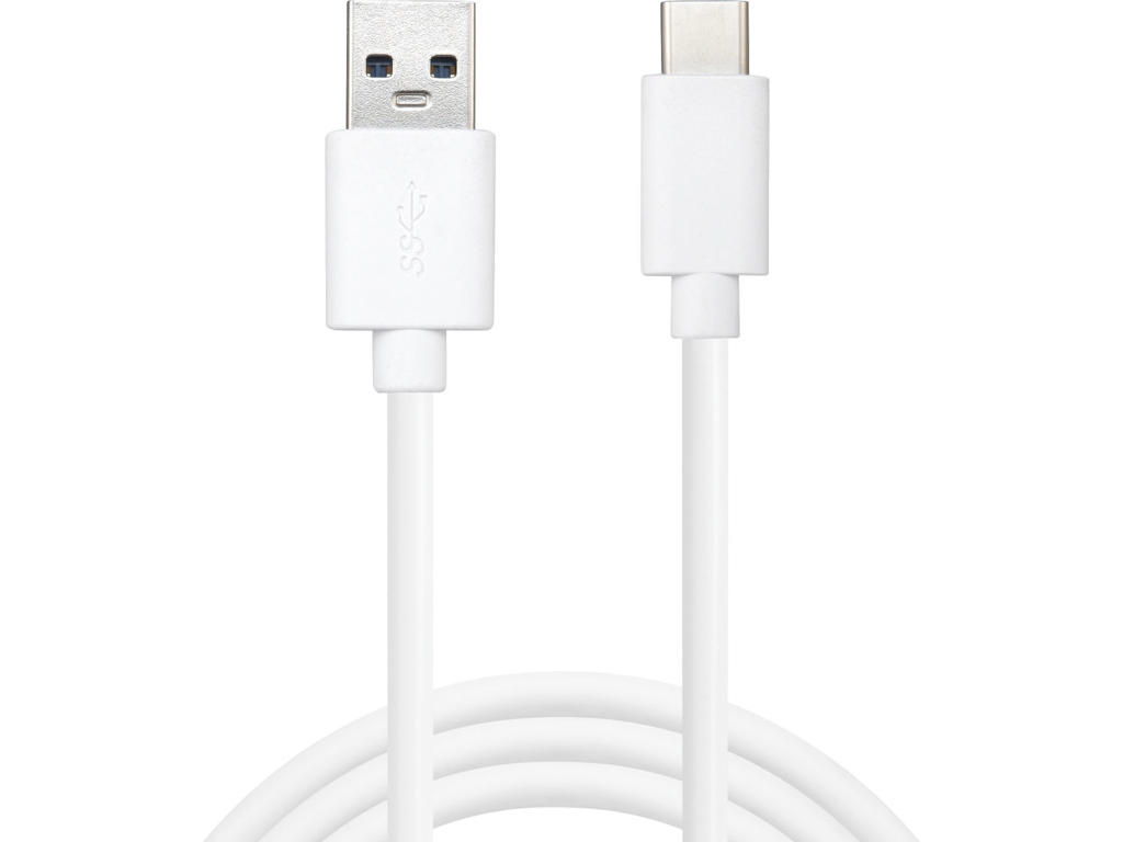 Usb kabel USB-C til USB-A hvid 1 meter