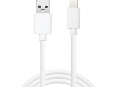 Usb kabel USB-C til USB-A hvid 1 meter