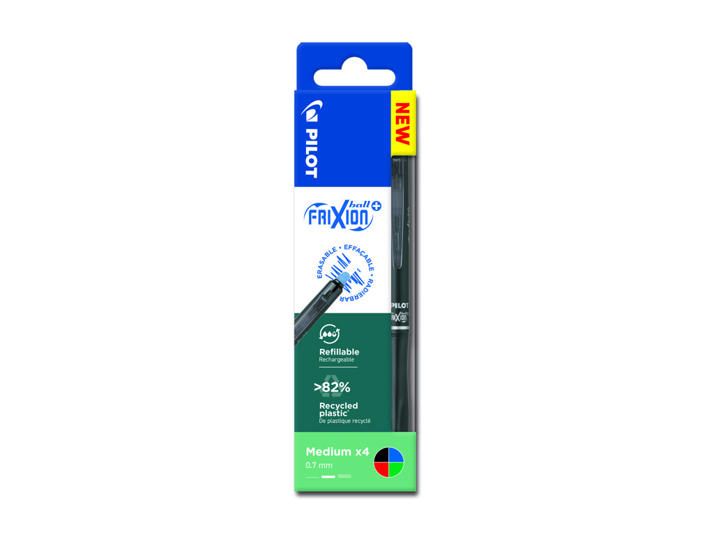 Kuglepen Pilot FriXion Ball Plus 0,7 mm 4 ass