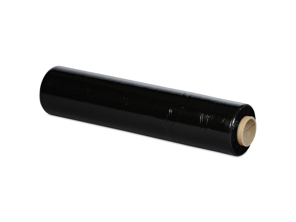 Strækfilm 45 cm x 300 m sort 20 my ind. klæb