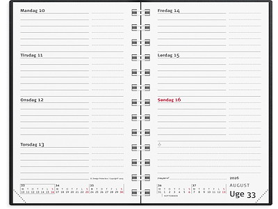 Mini Planner ugekalender sort vinyl 2026