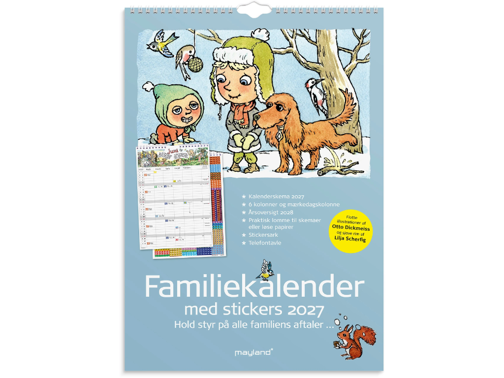 Familiekalender Otto Dickmeiss & Lilja Scherfig 6 kol. A3 2027