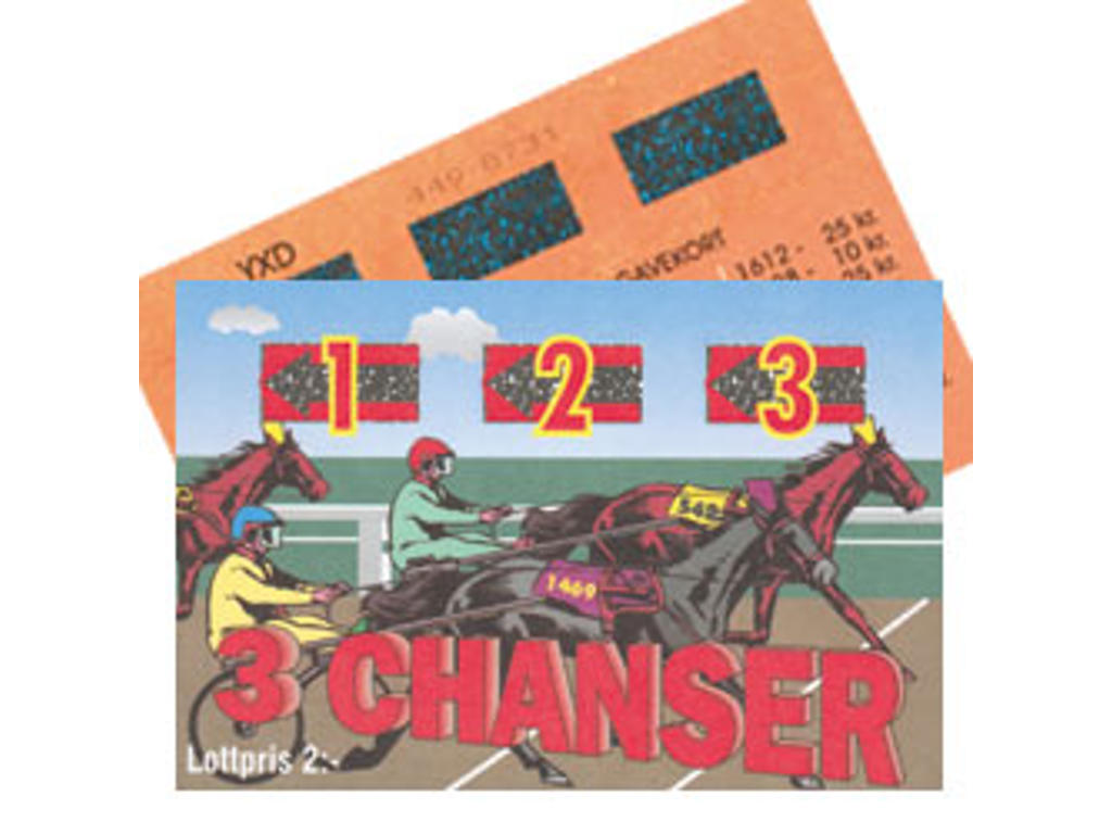 3 CHANCER RØD - 2000 LODDER