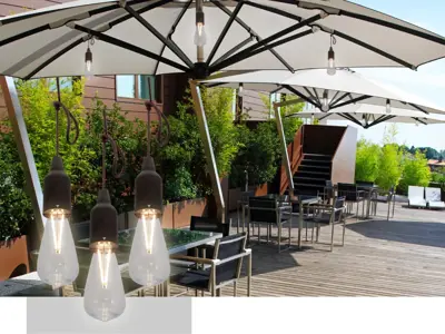 Securit LED lamper Copenhagen til Parasol, brun