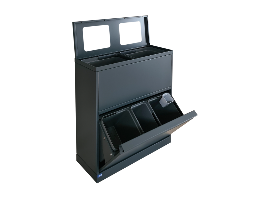 Affaldsbeholder Bica 4-11 fraktioner total 80L sort