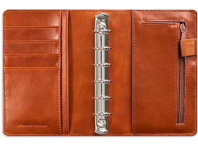 System Mini ugekalender tværformat brun skind 2026