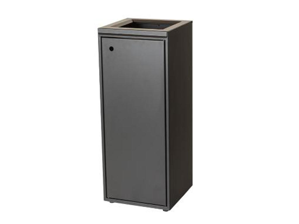 Affaldsstativ med åbent låg 100 liter sort