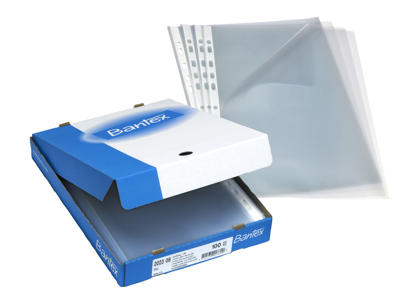 Plastlomme A4 0,09 præg å/top+venstre 100 stk Bantex 