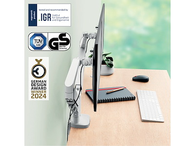 Monitorarm til 2 skærme Leitz Ergo lysgrå