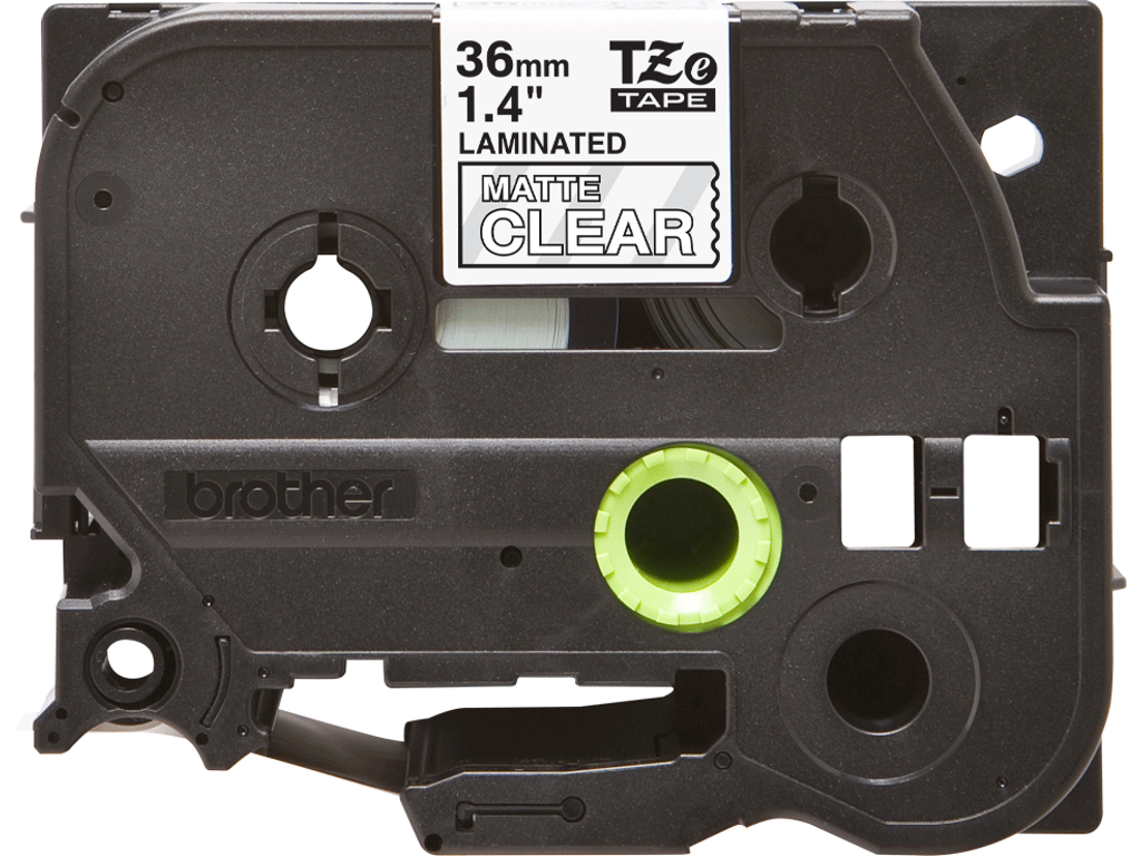 Brother tape TZeM65 36mm sort/mat klar
