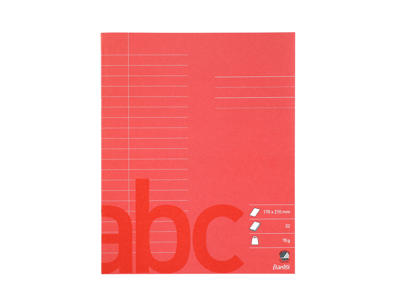 Skolehæfte 17x21 cm 20 linjer rød