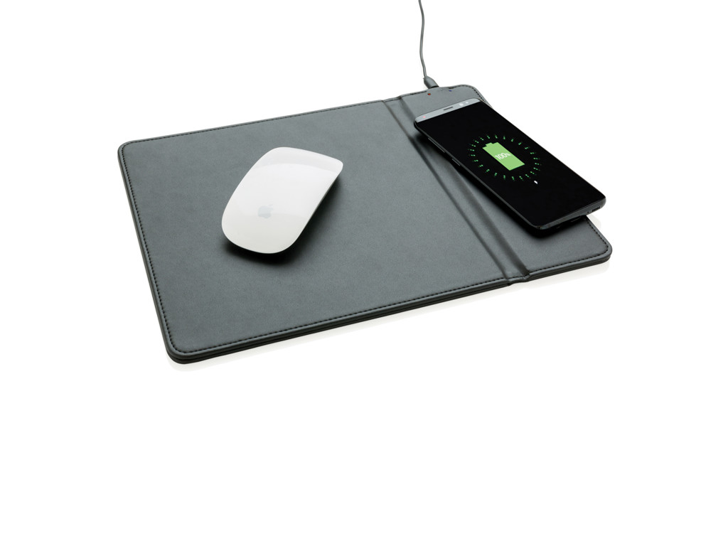 Musemåtte med 5W trådløs opladning, sort