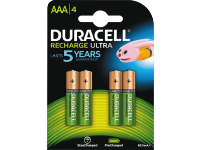 Batteri Duracell genopladelig AAA 900 mAh 4 stk