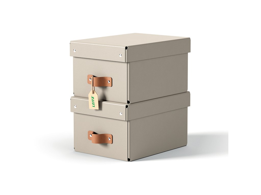 Opbevaringskasse Leitz Puro small beige 2 stk