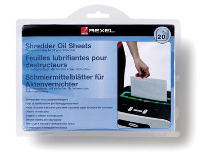 Olieark til makulator Rexel 20 stk