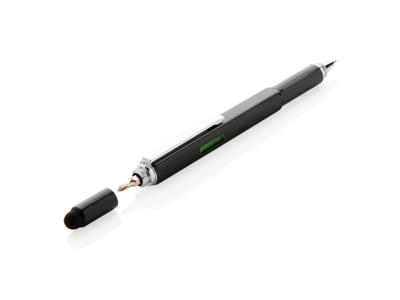 5 i 1 aluminium værktøjspen, sort