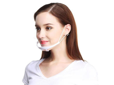 Mundvisir med bånd og hagestøtte hvid