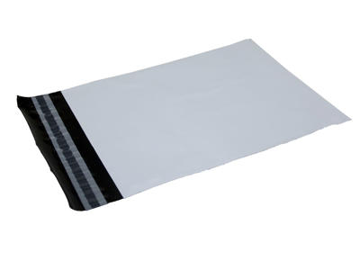 Forsendelsesposer 240x305+45mm hvid/sort