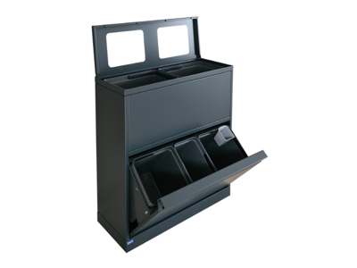 Affaldsbeholder Bica 4-11 fraktioner total 80L antracit