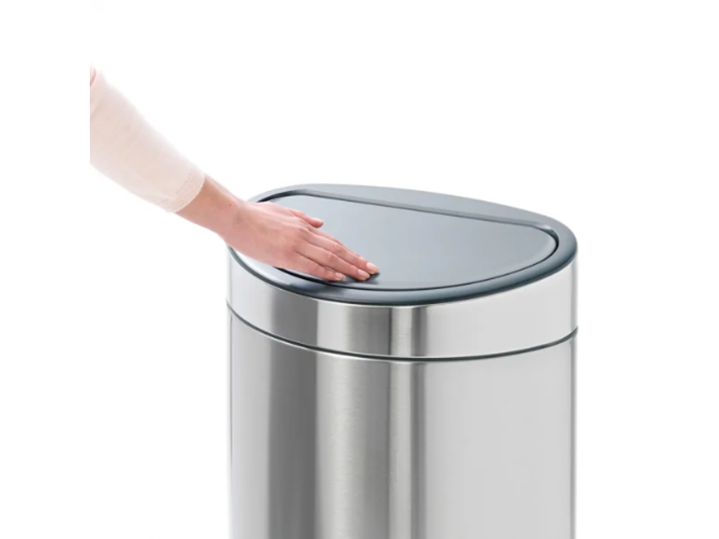 Brabantia affaldsspand med låg | Touch Bin | 10 + 23 liter | Mat stål