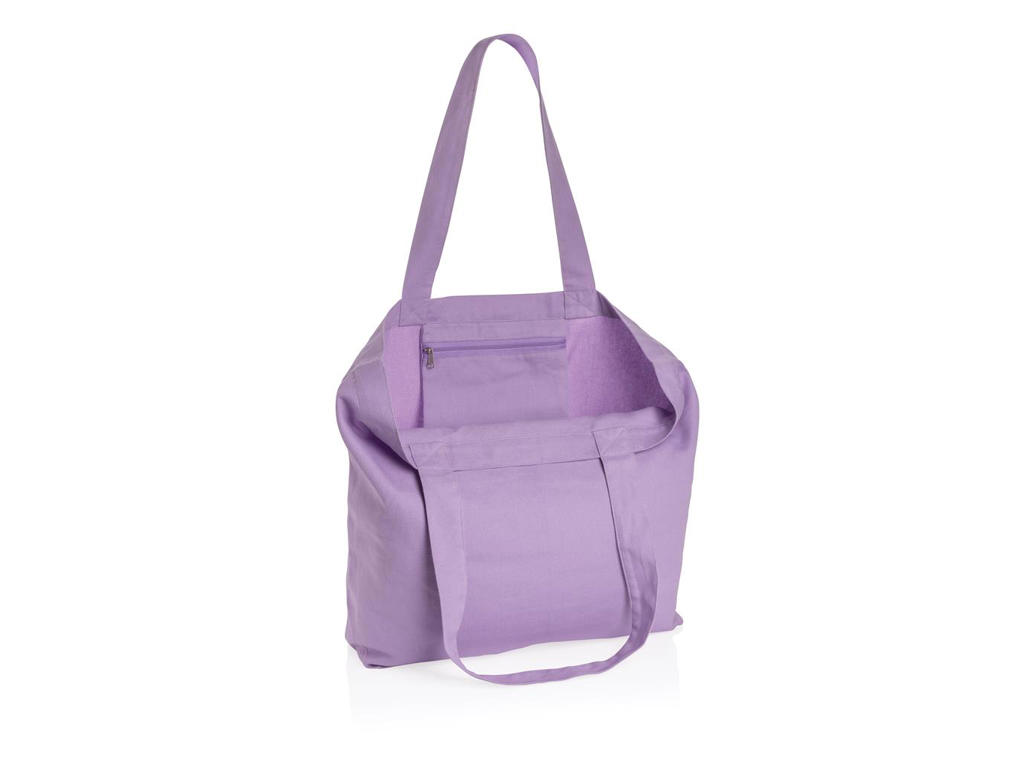 Impact Aware™ 240 gsm rcanvas shopper m/lomme ufarvet, lavender