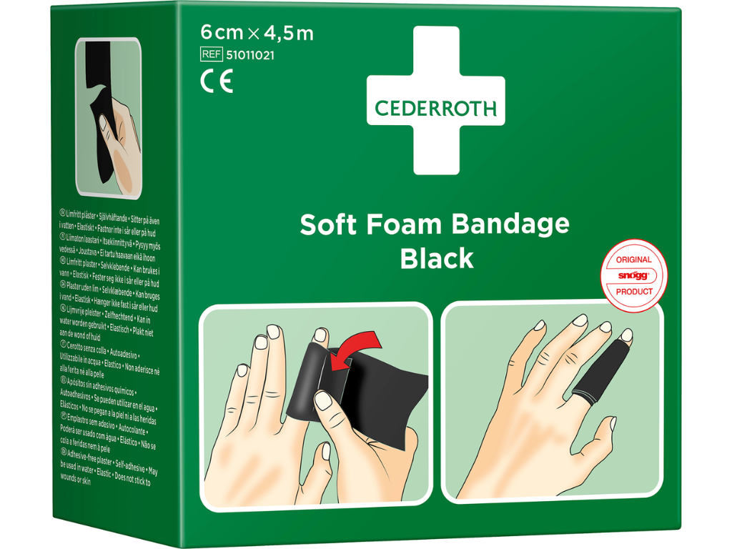 Bandage Soft Foam Cederroth sort 6 cm x 4,5 meter