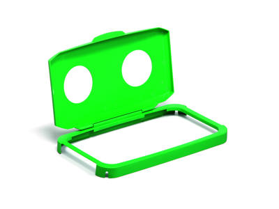 Hængslet låg t/Durabin 60L. grøn, dåser/flasker