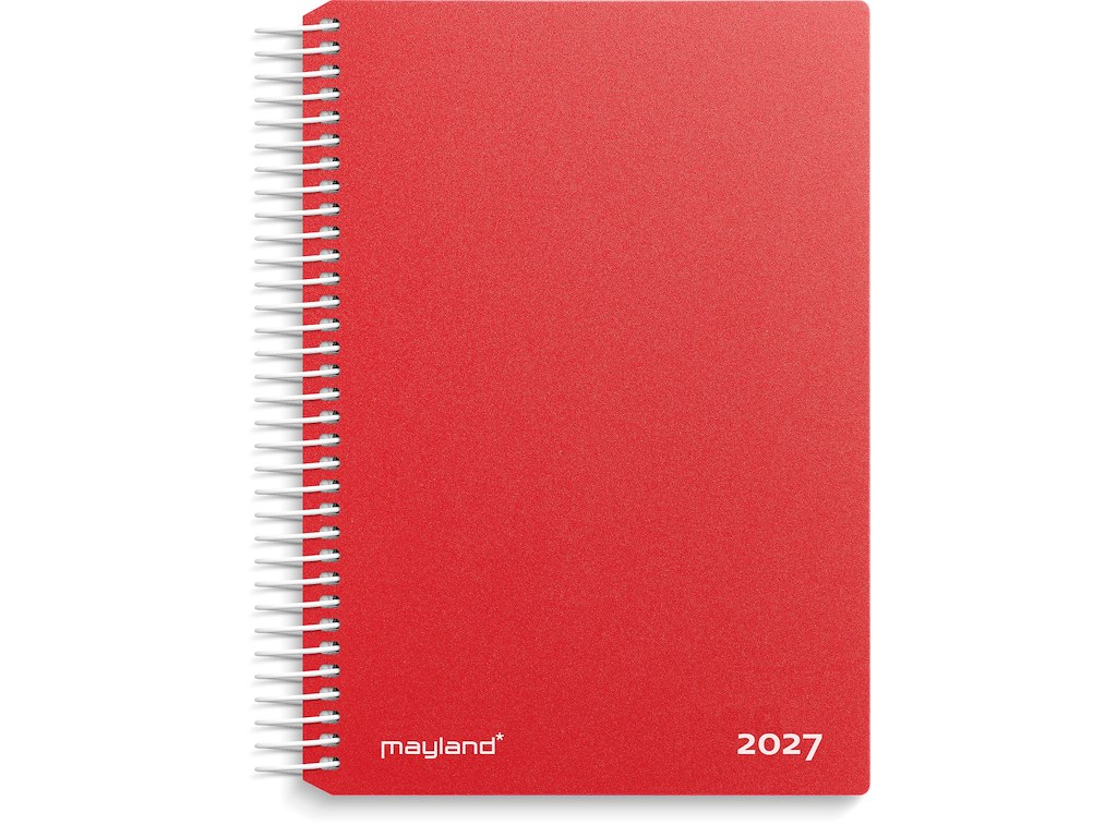Dagkalender rød PP-plast 2027