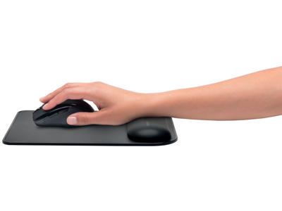 Musemåtte ErgoSoft gel sort m/håndledsstøtte