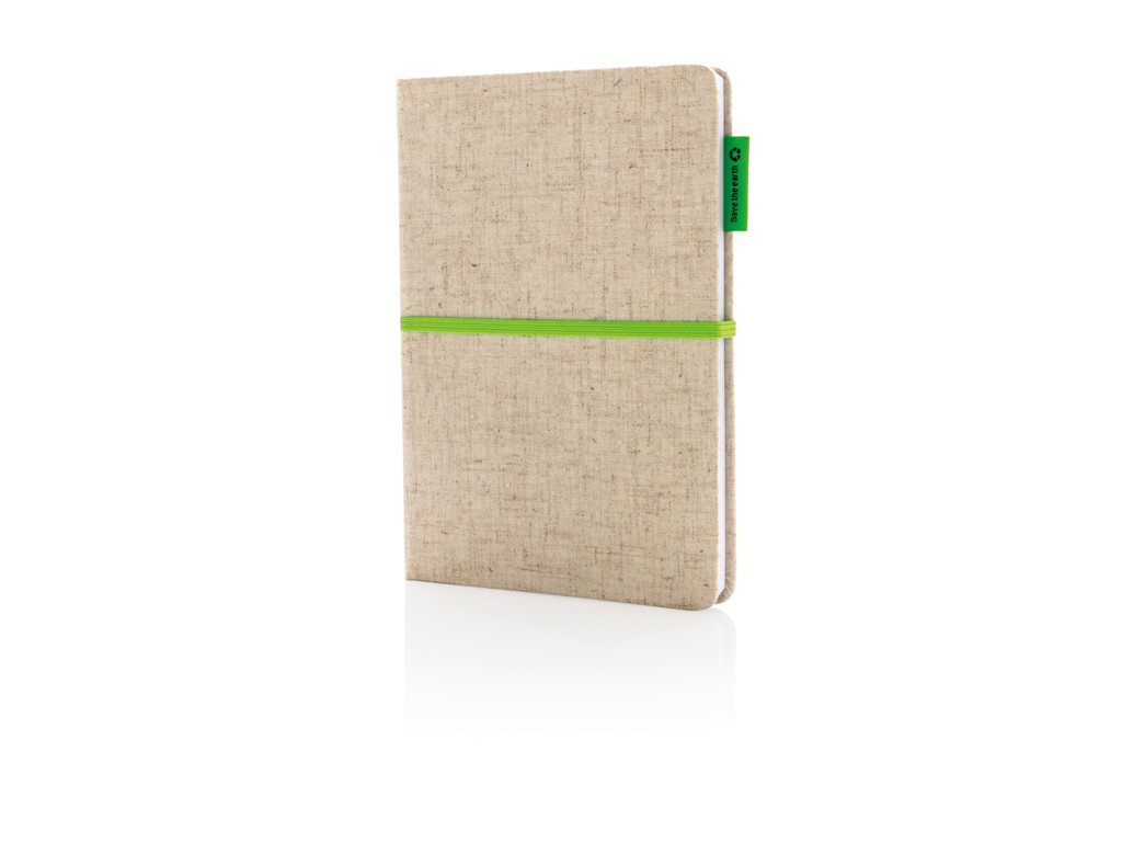 A5 jute notesbog, grøn