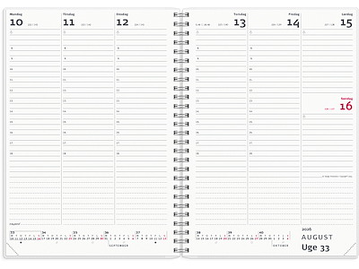 A5 ugekalender højformat m/4 illu. PP-plast 2026