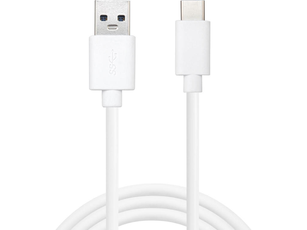 Usb kabel USB-C til USB-A hvid 2 meter